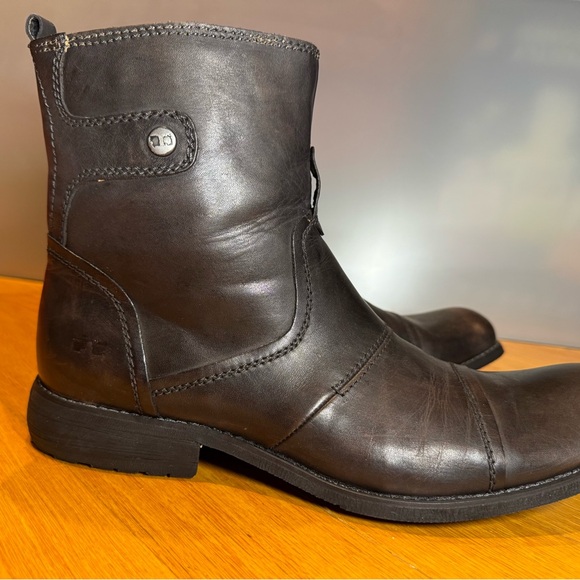 Bed Stu Burst Boots Mens 10 Brown Leather Ankle Zip Square Toe - Picture 3 of 7
